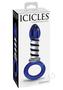 Icicles No 81 Textured Glass Juicer Anal Probe - Clear/blue
